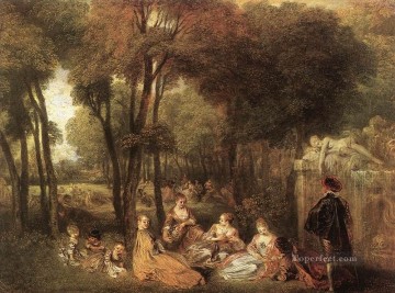 Clásico Painting - Les Champs Elysees Jean Antoine Watteau clásico rococó